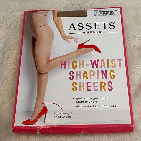 Assets SPANX High-Waist Shaping Sheers Pantyhose w/Shaper Shorts Nude Size 2 NWT - Picture 1 of 5
